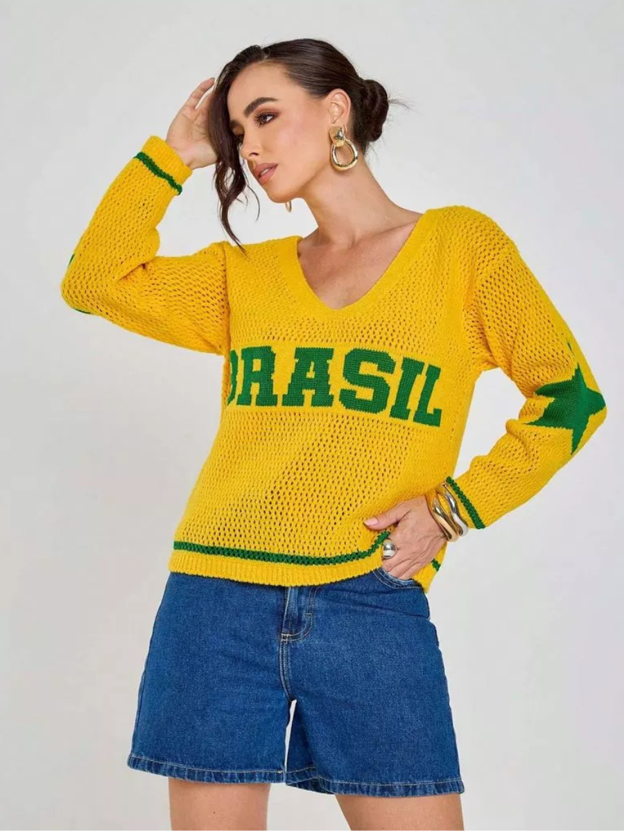 Camisa BrasilCore Manga Longa Tricot
